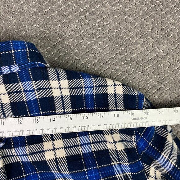 Orvis Flannel Shirt Jacket Shacket Men's XL Blue Plaid Check Cotton - Picture 10 of 12